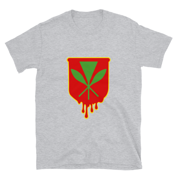 Kanaka Maoli Crest - Red with Yellow Border *ADULT SHORT SLEEVE*