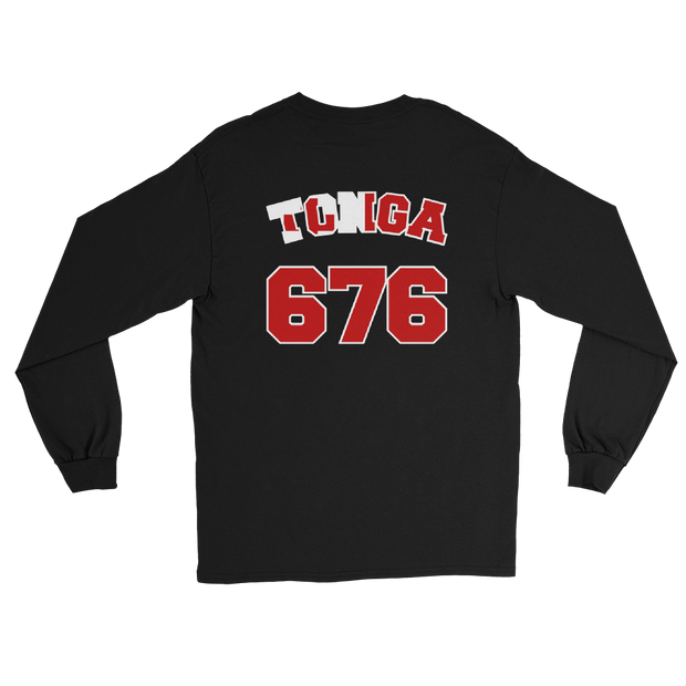 Tonga 676 - Flag with White Border (front/back) *ADULT LONG SLEEVE*