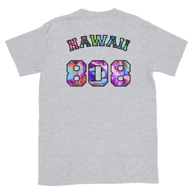 Hawaii 808 - Floral Jersey with Black Border (front/back) *ADULT SHORT SLEEVE*