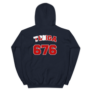 Tonga 676 - Flag with White Border (front/back) *ADULT HOODIE*