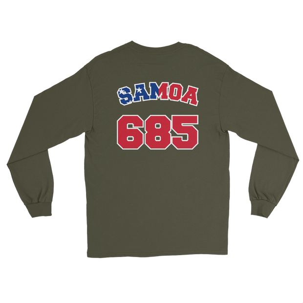 Samoa 685 - Flag with White Border (front/back) *ADULT LONG SLEEVE*