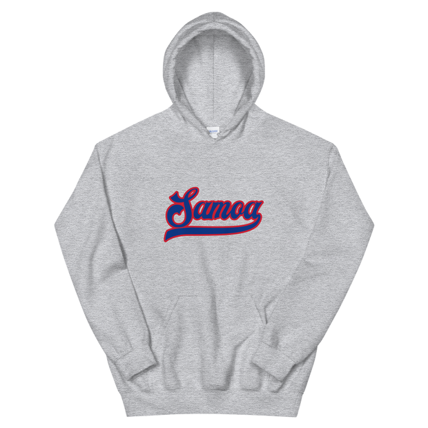 Samoa Script ~ Blue with Red Border *ADULT HOODIE*