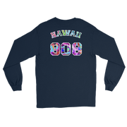 Hawaii 808 - Floral Jersey with White Border (front/back) *ADULT LONG SLEEVE*