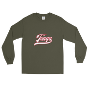 Tonga Script ~ White with Red Border *ADULT LONG SLEEVE*