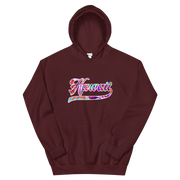 Hawaii Script ~ Floral with White Border *ADULT HOODIE*