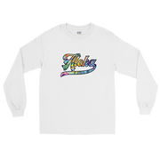 Aloha Script ~ Floral with Black Border *ADULT LONG SLEEVE*