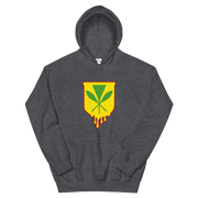 Kanaka Maoli Crest - Yellow with Red Border *ADULT HOODIE*