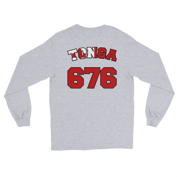 Tonga 676 - Flag with Black Border (front/back) *ADULT LONG SLEEVE*