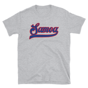 Samoa Script ~ Blue with Red Border *ADULT SHORT SLEEVE*