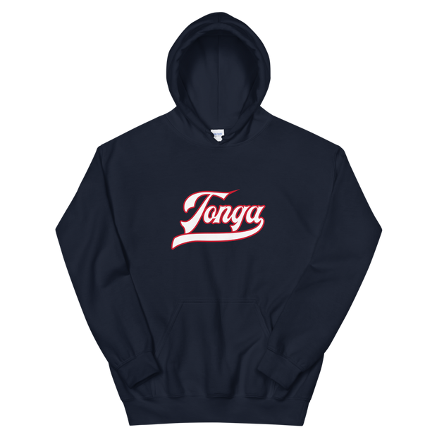 Tonga Script ~ White with Red Border *ADULT HOODIE*