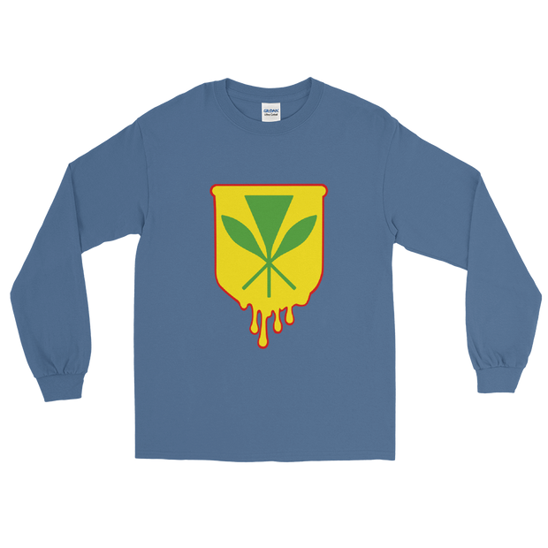 Kanaka Maoli Crest - Yellow with Red Border *ADULT LONG SLEEVE*