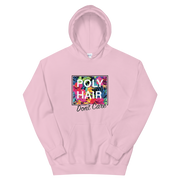 POLY HAIR, Don't Care - Black Border *ADULT HOODIE*