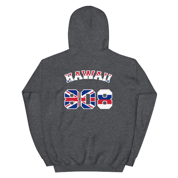 Hawaii 808 Sovereignty - Flag Jersey with White Border (front/back) *ADULT HOODIE*