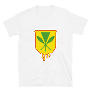 Kanaka Maoli Crest - Yellow with Red Border *ADULT SHORT SLEEVE*