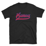 Samoa Script ~ Red with Blue Border *ADULT SHORT SLEEVE*