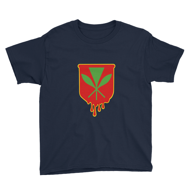 Kanaka Maoli Crest - Red with Yellow Border *KIDS SHORT SLEEVE*