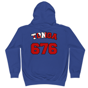 Tonga 676 - Flag with Black Border (front/back) *KIDS HOODIE*