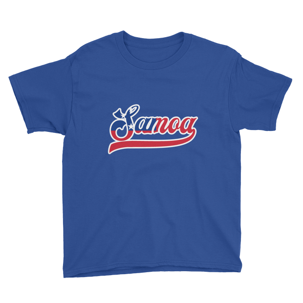 Samoa Script ~ Flag with White Border *KIDS SHORT SLEEVE*