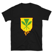 Kanaka Maoli Crest - Yellow with Red Border *ADULT SHORT SLEEVE*