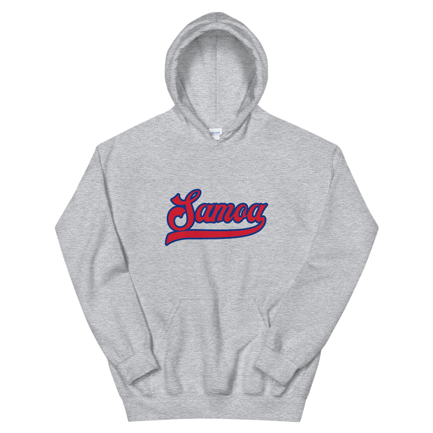 Samoa Script ~ Red with Blue Border *ADULT HOODIE*