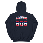 Hawaii 808 Union Jack - Flag Jersey with White Border (front/back) *ADULT HOODIE*