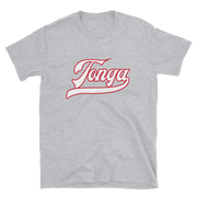 Tonga Script ~ White with Red Border *ADULT SHORT SLEEVE*