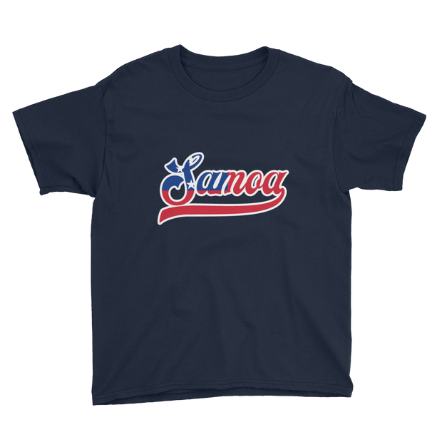 Samoa Script ~ Flag with White Border *KIDS SHORT SLEEVE*