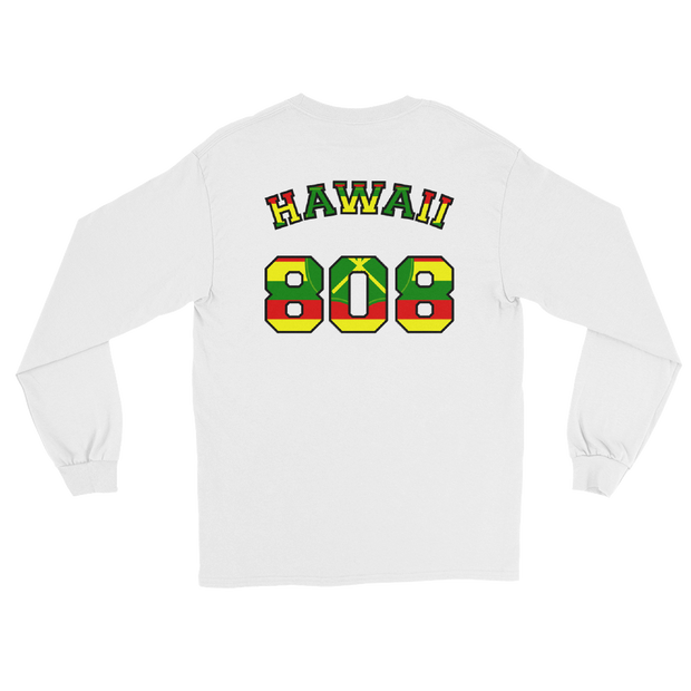 Hawaii 808 - Flag Jersey with Black Border (front/back) *ADULT LONG SLEEVE*