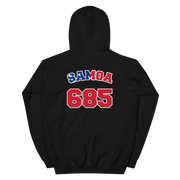 Samoa 685 - Flag with White Border (front/back)  *ADULT HOODIE*