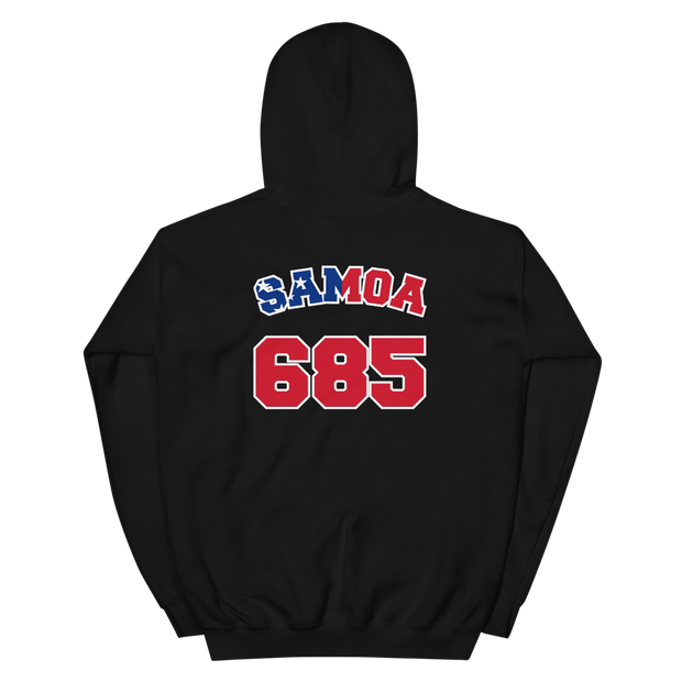 Samoa 685 - Flag with White Border (front/back)  *ADULT HOODIE*