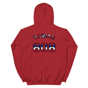 Hawaii 808 Union Jack - Flag Jersey with Black Border (front/back) *ADULT HOODIE*