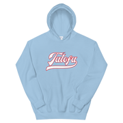 Talofa Script ~ White with Red Border *ADULT HOODIE*