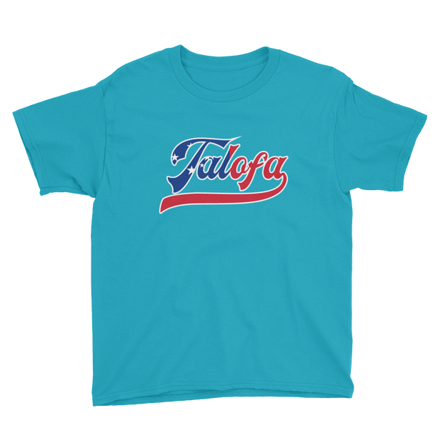 Talofa Script ~ Flag with White Border *KIDS SHORT SLEEVE*