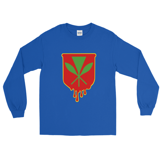 Kanaka Maoli Crest - Red with Yellow Border *ADULT LONG SLEEVE*