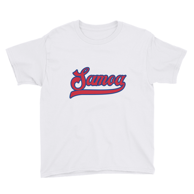 Samoa Script ~ Red with Blue Border *KIDS SHORT SLEEVE*