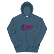 Samoa Script ~ Blue with Red Border *ADULT HOODIE*