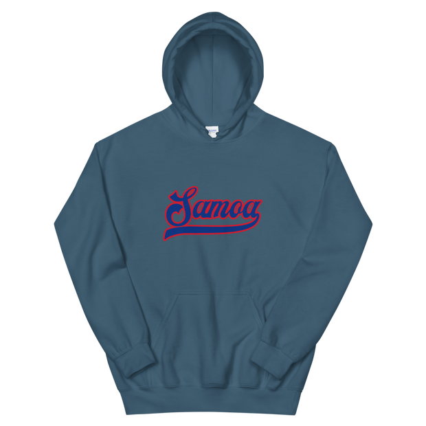 Samoa Script ~ Blue with Red Border *ADULT HOODIE*