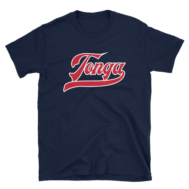 Tonga Script ~ Red with White Border *ADULT SHORT SLEEVE*