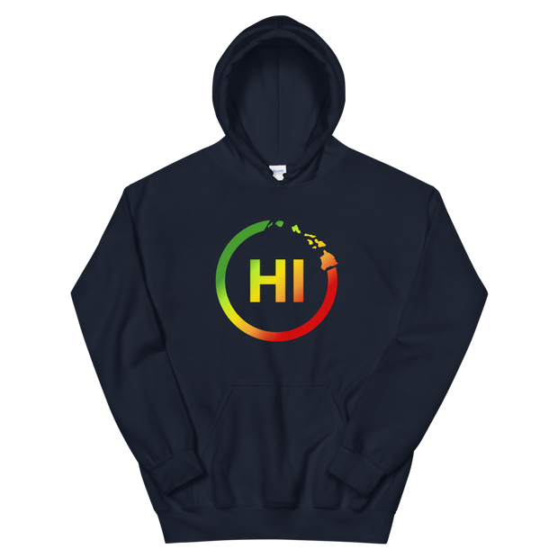 Hawaiian Islands Rings - HI - Kanaka Maoli color fade *ADULT HOODIE*