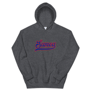 Samoa Script ~ Blue with Red Border *ADULT HOODIE*