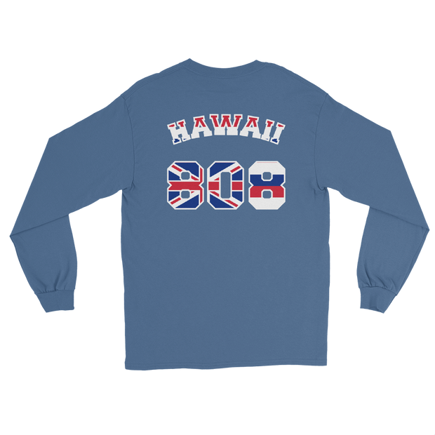 Hawaii 808 Sovereignty - Flag Jersey with White Border (front/back) *ADULT LONG SLEEVE*