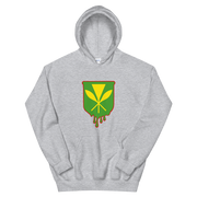 Kanaka Maoli Crest - Green with Red Border *ADULT HOODIE*