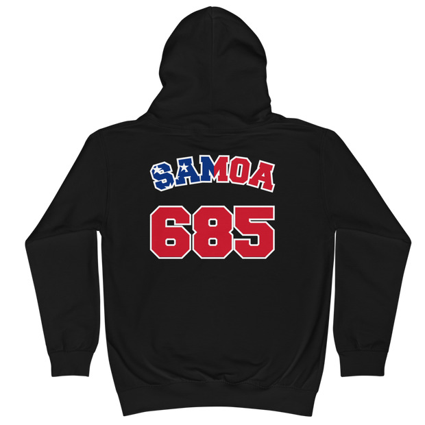 Samoa 685 - Flag with Black Border (front/back) *KIDS HOODIE*