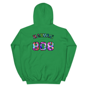 Hawaii 808 - Floral Jersey with Black Border (front/back) *ADULT HOODIE*