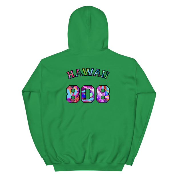 Hawaii 808 - Floral Jersey with Black Border (front/back) *ADULT HOODIE*