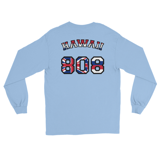 Hawaii 808 Sovereignty - Flag Jersey with Black Border (front/back) *ADULT LONG SLEEVE*