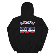 Hawaii 808 Union Jack - Flag Jersey with White Border (front/back) *ADULT HOODIE*