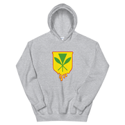 Kanaka Maoli Crest - Yellow with Red Border *ADULT HOODIE*