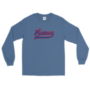 Samoa Script ~ Blue with Red Border *ADULT LONG SLEEVE*