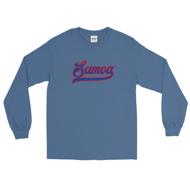 Samoa Script ~ Blue with Red Border *ADULT LONG SLEEVE*